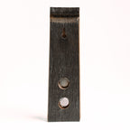 Wall-mounted Barrel Stave bottle opener, back view showing charred timber.