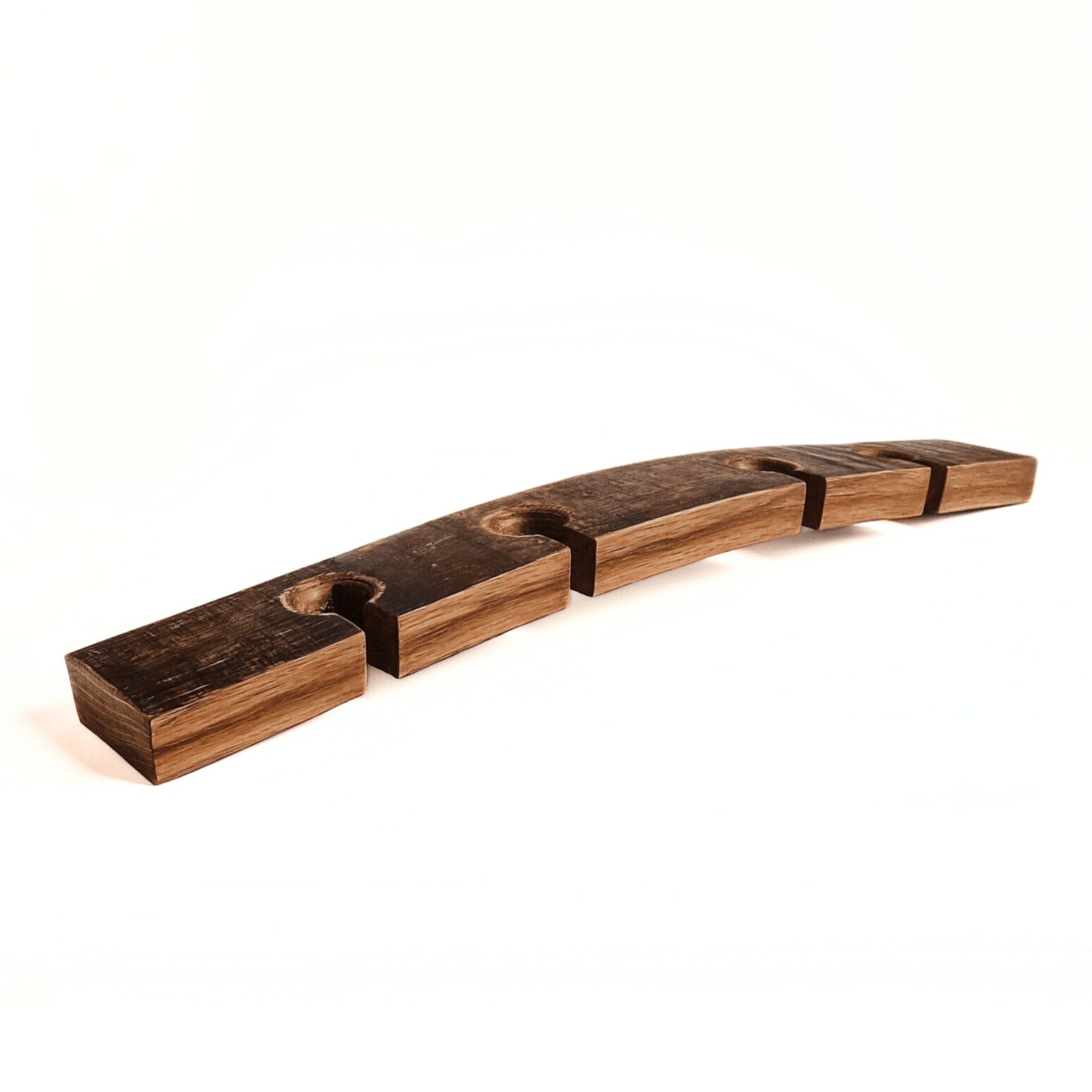 Barrel Stave wine flight tasting board, front view