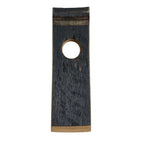 Barrel stave floating wine bottle holder, charred timber back view