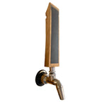 Barrel stave beer tap handle on silver tap
