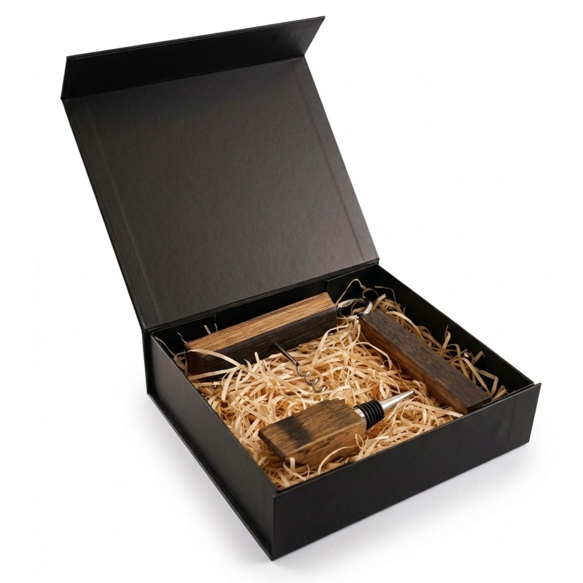 Barrel Stave Bar Tool Trio Gift Set — Bottle Opener, Corkscrew & Stopper