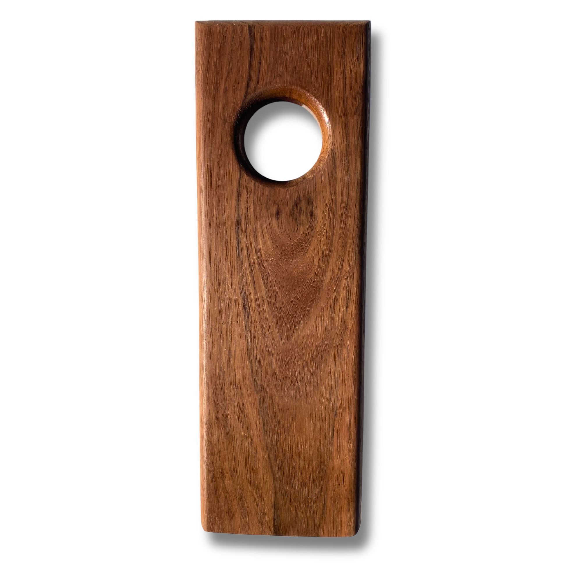 Hardwood floating wine bottle holder in Ironbark timber