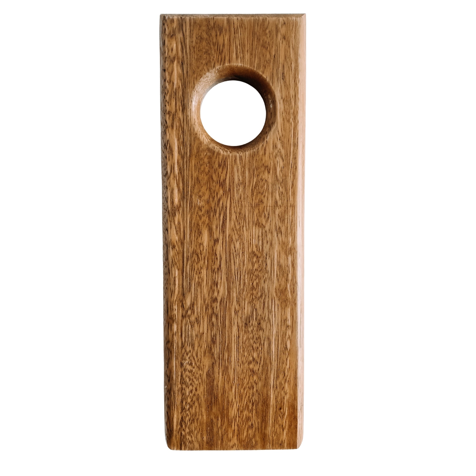 Hardwood floating wine bottle holder in Spotted Gum timber
