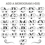 Split monogram engraving options