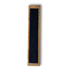 Front view of a reclaimed oak barrel stave beer tap handle with matte black chalkboard face