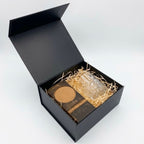 Barrel Stave Lounge Coaster & Glass Gift Set — Rocks