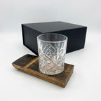Barrel Stave Lounge Coaster & Glass Gift Set — Rocks