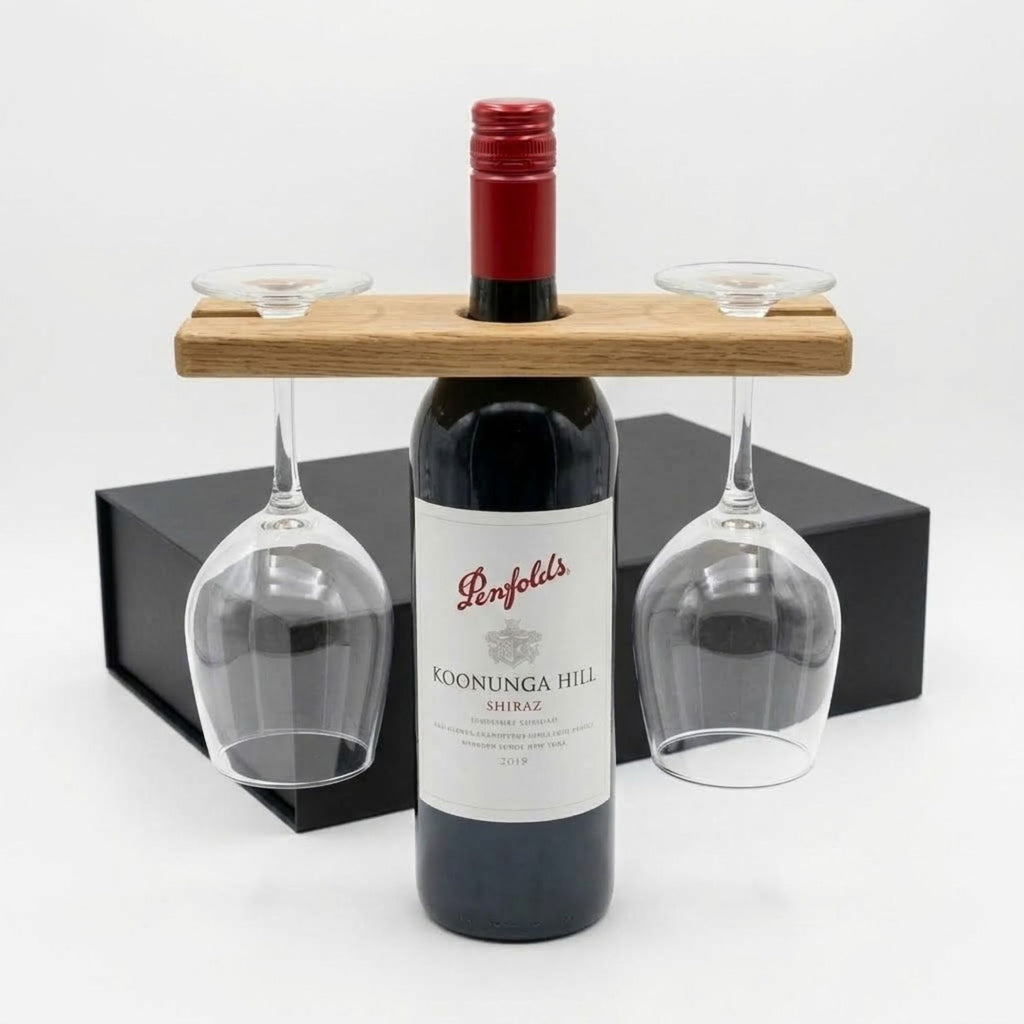 Hardwood Wine Butler & Glasses Gift Set